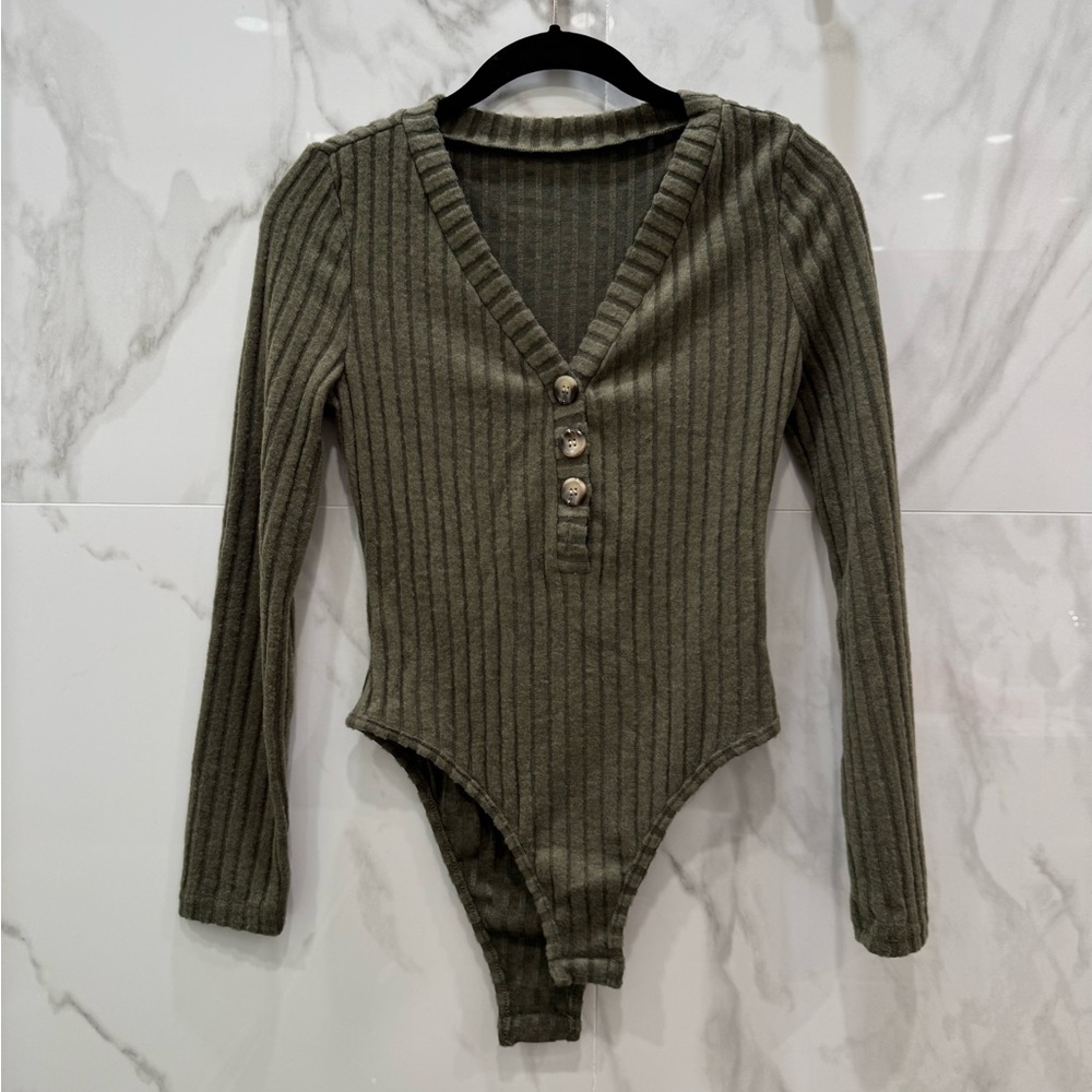Green Long Sleeve Bodysuit